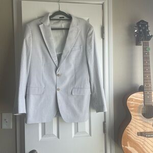 Men's Striped Blazer - White 40 reg